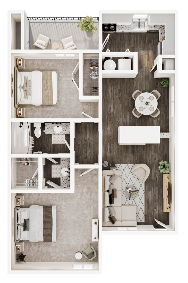 Two Bedroom Q1 2206 floor plan